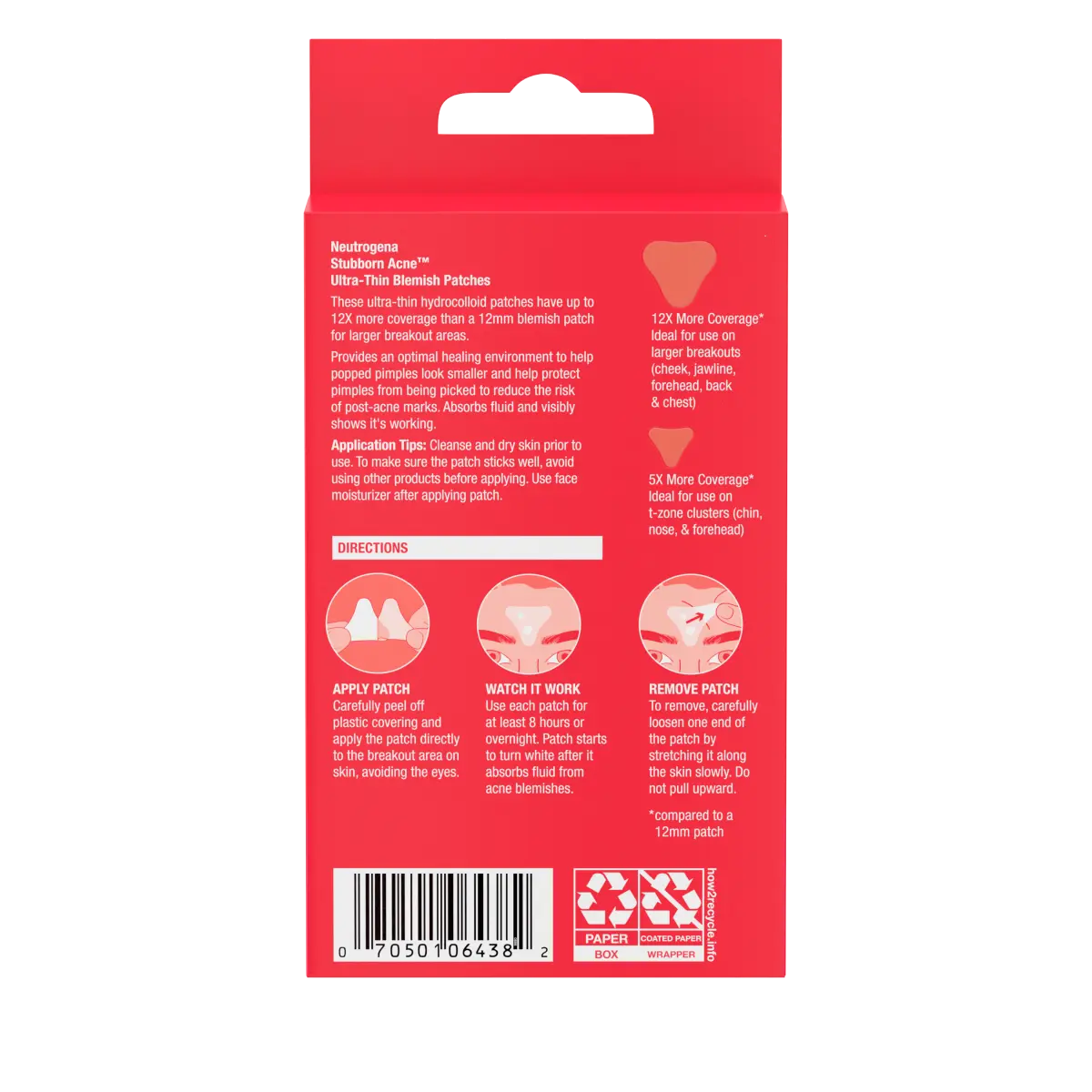 Neutrogena® Stubborn Acne Ultra-Thin Blemish Patches, Combination Pack, 10 Patches - US 8643