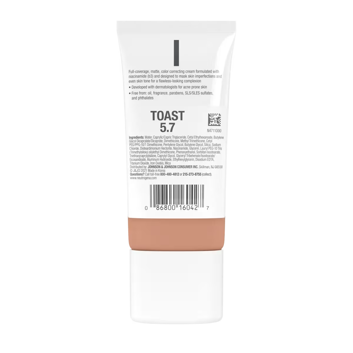 Neutrogena® Clear Coverage Flawless Matte CC Cream, Toast 5.7, 1 Oz - US 3413