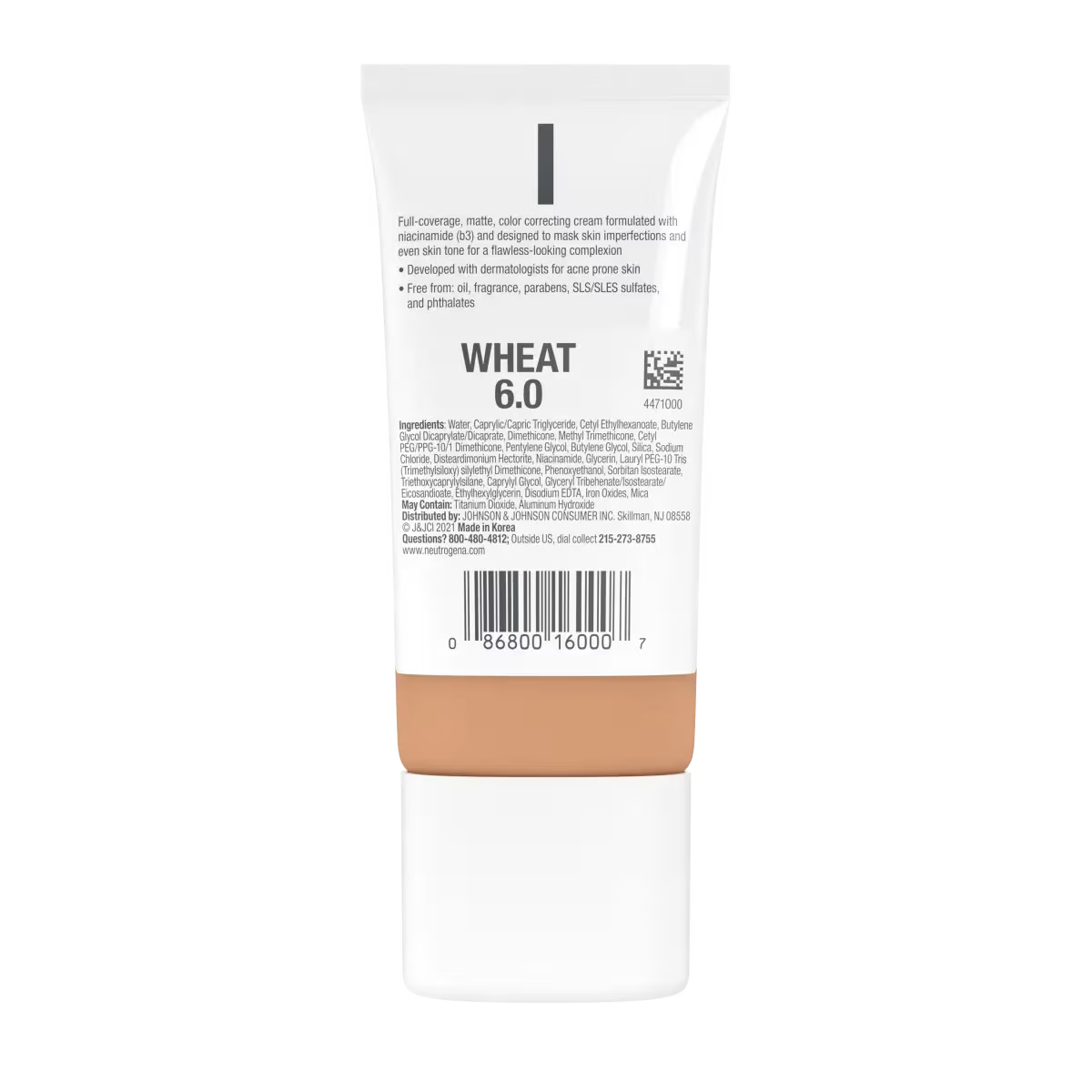 Neutrogena® Clear Coverage Flawless Matte CC Cream, Wheat 6.0, 1 Oz - US 4492