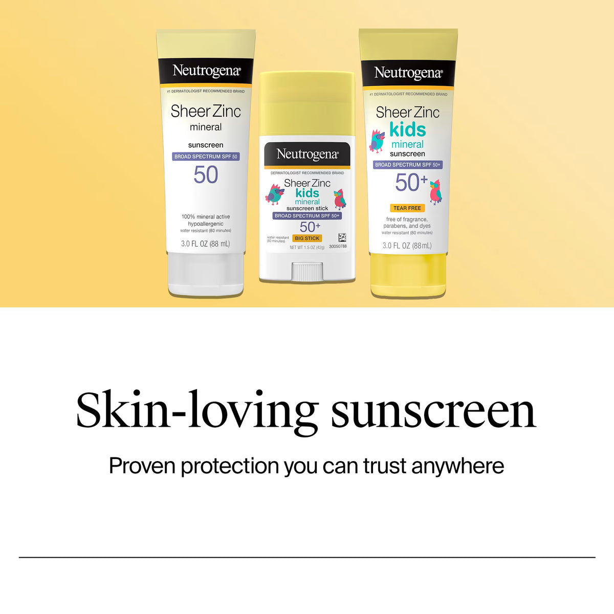 Neutrogena® Sheer Zinc Kids Mineral Sunscreen Stick Broad Spectrum SPF 50+, 1.5 Oz - US 6026