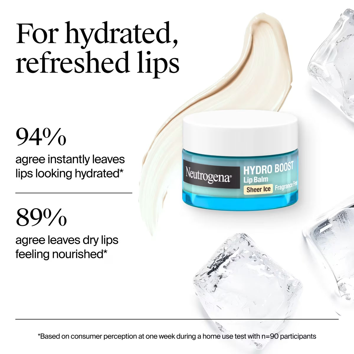 Neutrogena® Hydro Boost Hyaluronic Acid Lip Balm, Sheer Ice, Fragrance Free, 0.5 Oz - US 6150