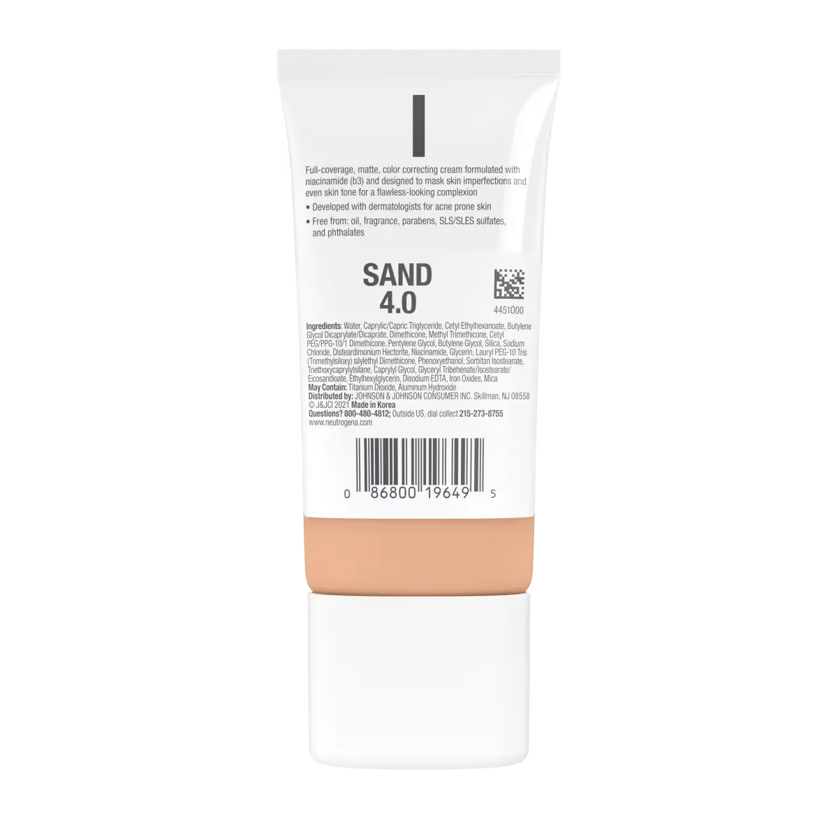 Neutrogena® Clear Coverage Flawless Matte CC Cream, Sand 4.0, 1 Oz - US 5366