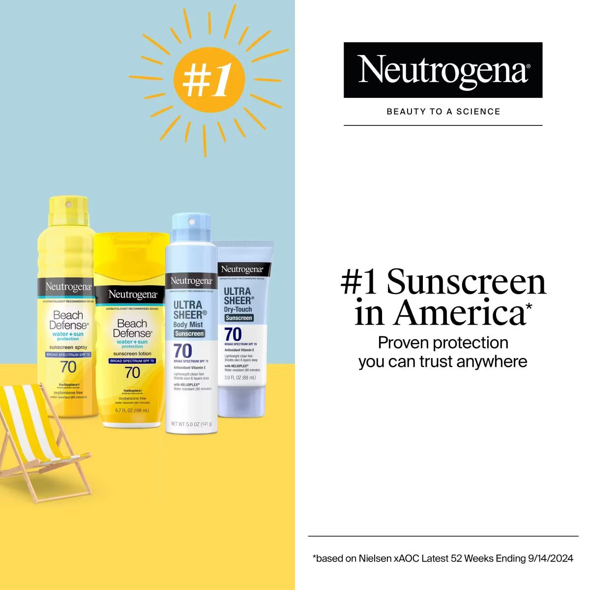 Beach Defense® Water + Sun Protection Sunscreen Spray Broad Spectrum SPF 70 - US 2586